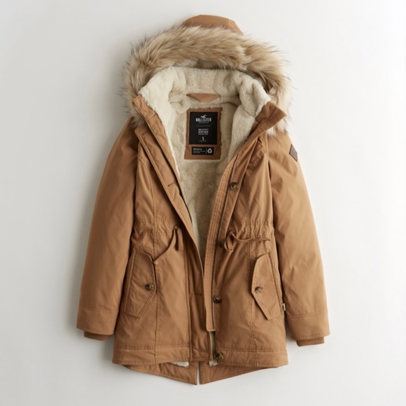 Hollister Jackets & Blazers - Hollister cozy lined parka brown
